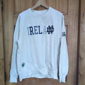 Lansdowne Womens XL Notre Dame Cream 🔵 SOFT Sweatshirt Fighting Irish Spots